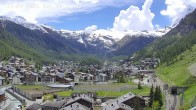Archiv Foto Webcam Zermatt: Blick auf das Dorf 13:00