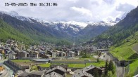 Archiv Foto Webcam Zermatt: Blick auf das Dorf 15:00