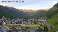 Archiv Foto Webcam Zermatt: Blick auf das Dorf 05:00