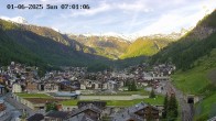 Archiv Foto Webcam Zermatt: Blick auf das Dorf 06:00