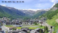 Archiv Foto Webcam Zermatt: Blick auf das Dorf 09:00