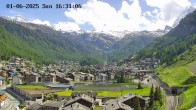 Archiv Foto Webcam Zermatt: Blick auf das Dorf 15:00