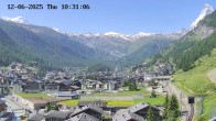 Archiv Foto Webcam Zermatt: Blick auf das Dorf 09:00