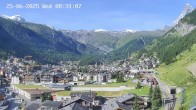 Archiv Foto Webcam Zermatt: Blick auf das Dorf 07:00