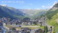 Archiv Foto Webcam Zermatt: Blick auf das Dorf 07:00