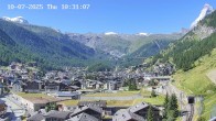 Archiv Foto Webcam Zermatt: Blick auf das Dorf 09:00