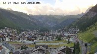 Archiv Foto Webcam Zermatt: Blick auf das Dorf 19:00