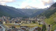 Archiv Foto Webcam Zermatt: Blick auf das Dorf 05:00