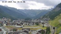 Archiv Foto Webcam Zermatt: Blick auf das Dorf 13:00
