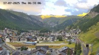 Archiv Foto Webcam Zermatt: Blick auf das Dorf 05:00