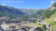 Archiv Foto Webcam Zermatt: Blick auf das Dorf 09:00