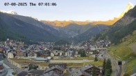 Archiv Foto Webcam Zermatt: Blick auf das Dorf 06:00