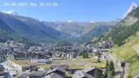 Archiv Foto Webcam Zermatt: Blick auf das Dorf 09:00