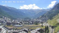 Archiv Foto Webcam Zermatt: Blick auf das Dorf 13:00
