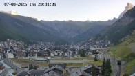 Archiv Foto Webcam Zermatt: Blick auf das Dorf 19:00