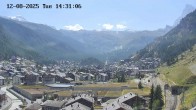 Archiv Foto Webcam Zermatt: Blick auf das Dorf 13:00