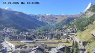 Archiv Foto Webcam Zermatt: Blick auf das Dorf 09:00