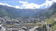Archiv Foto Webcam Zermatt: Blick auf das Dorf 13:00