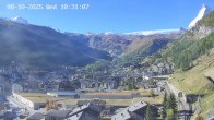 Archiv Foto Webcam Zermatt: Blick auf das Dorf 09:00