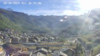 Archiv Foto Webcam Zermatt: Blick auf das Dorf 15:00