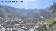 Archiv Foto Webcam Zermatt: Blick auf das Dorf 13:00