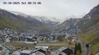 Archiv Foto Webcam Zermatt: Blick auf das Dorf 07:00