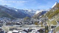 Archiv Foto Webcam Zermatt: Blick auf das Dorf 10:00