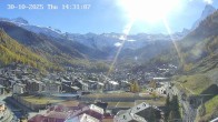 Archiv Foto Webcam Zermatt: Blick auf das Dorf 14:00
