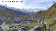 Archiv Foto Webcam Zermatt: Blick auf das Dorf 09:00