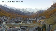 Archiv Foto Webcam Zermatt: Blick auf das Dorf 06:00