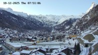 Archiv Foto Webcam Zermatt: Blick auf das Dorf 07:00
