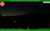 Archiv Foto Webcam Berghütte Zoia bei Chiesa in Valmalenco 03:00