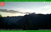 Archived image Webcam Valmalenco Chiesa: Mountain Hut Zoia 17:00