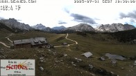 Archiv Foto Webcam Sennes Hütte im Naturpark Fanes-Sennes-Prags 09:00