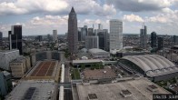 Archiv Foto Webcam Blick von Frankfurter Messe auf die Skyline 13:00