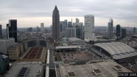 Archiv Foto Webcam Blick von Frankfurter Messe auf die Skyline 13:00