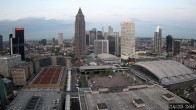 Archiv Foto Webcam Blick von Frankfurter Messe auf die Skyline 19:00