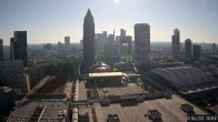 Archiv Foto Webcam Blick von Frankfurter Messe auf die Skyline 07:00
