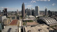 Archiv Foto Webcam Blick von Frankfurter Messe auf die Skyline 13:00