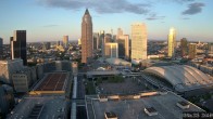 Archiv Foto Webcam Blick von Frankfurter Messe auf die Skyline 19:00