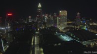 Archiv Foto Webcam Blick von Frankfurter Messe auf die Skyline 23:00