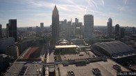 Archiv Foto Webcam Blick von Frankfurter Messe auf die Skyline 07:00