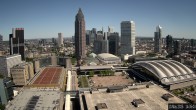 Archiv Foto Webcam Blick von Frankfurter Messe auf die Skyline 13:00