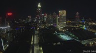 Archiv Foto Webcam Blick von Frankfurter Messe auf die Skyline 23:00