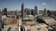 Archiv Foto Webcam Blick von Frankfurter Messe auf die Skyline 13:00