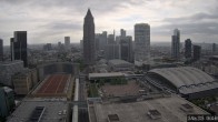 Archiv Foto Webcam Blick von Frankfurter Messe auf die Skyline 07:00