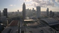 Archiv Foto Webcam Blick von Frankfurter Messe auf die Skyline 07:00