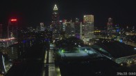 Archiv Foto Webcam Blick von Frankfurter Messe auf die Skyline 23:00