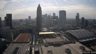 Archiv Foto Webcam Blick von Frankfurter Messe auf die Skyline 07:00