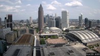 Archiv Foto Webcam Blick von Frankfurter Messe auf die Skyline 13:00